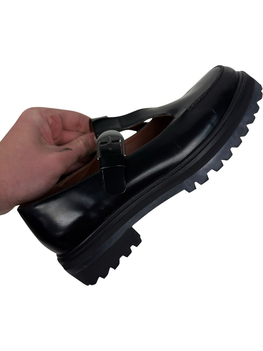 Reformation Patent Abalonia Mary Jane T Strap Lugged Loafers - Picture 3 of 8